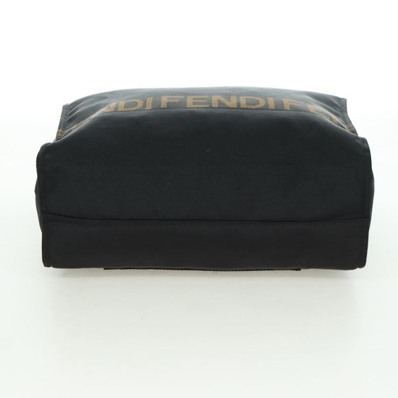 FENDI Hand Bag Nylon Black Silver Auth 172972V