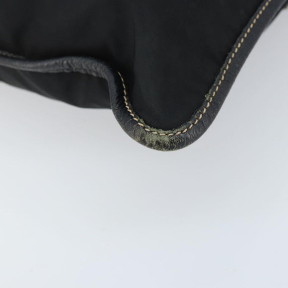 PRADA Tote Bag Nylon Black Silver Auth 172974