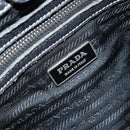 PRADA Tote Bag Nylon Black Silver Auth 172974-10