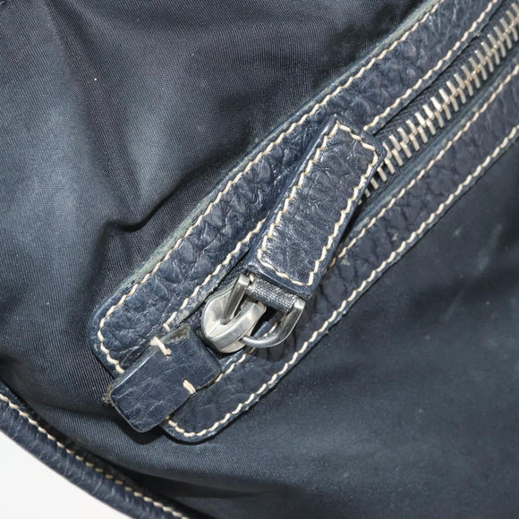 PRADA Tote Bag Nylon Black Silver Auth 172974
