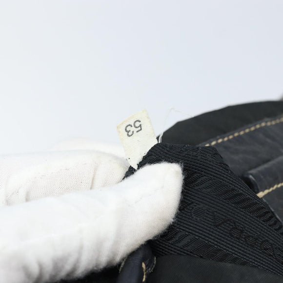 PRADA Tote Bag Nylon Black Silver Auth 172974