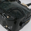GUCCI Horsebit Hand Bag Patent leather Green Gold 145772 Auth 172977-14
