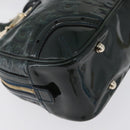 GUCCI Horsebit Hand Bag Patent leather Green Gold 145772 Auth 172977-15