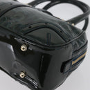 GUCCI Horsebit Hand Bag Patent leather Green Gold 145772 Auth 172977-16