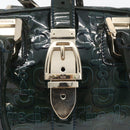 GUCCI Horsebit Hand Bag Patent leather Green Gold 145772 Auth 172977-17
