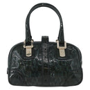 GUCCI Horsebit Hand Bag Patent leather Green Gold 145772 Auth 172977-2