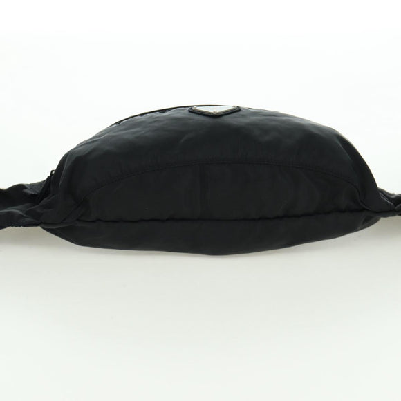 PRADA Gürteltasche Nylon Schwarz Silber Auth 172984V