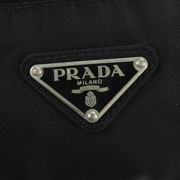 PRADA Gürteltasche Nylon Schwarz Silber Auth 172984V