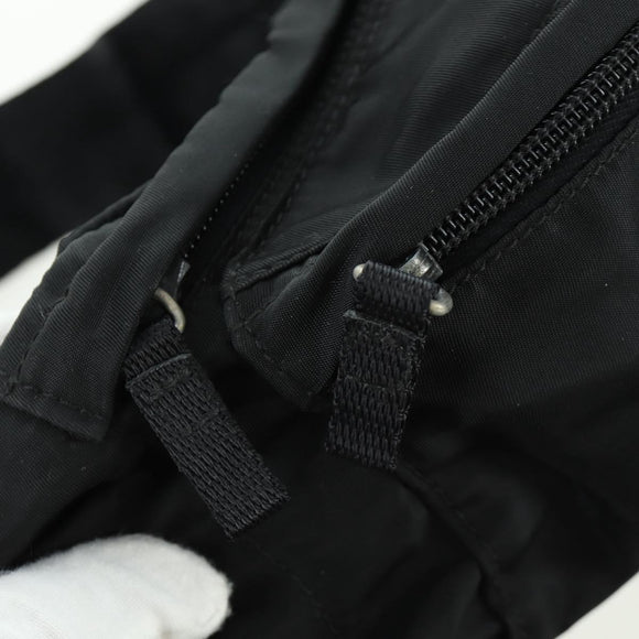 PRADA Gürteltasche Nylon Schwarz Silber Auth 172984V