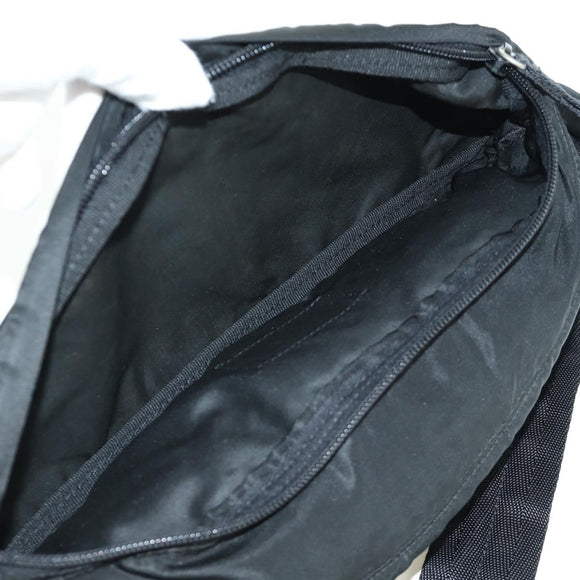 PRADA Gürteltasche Nylon Schwarz Silber Auth 172984V