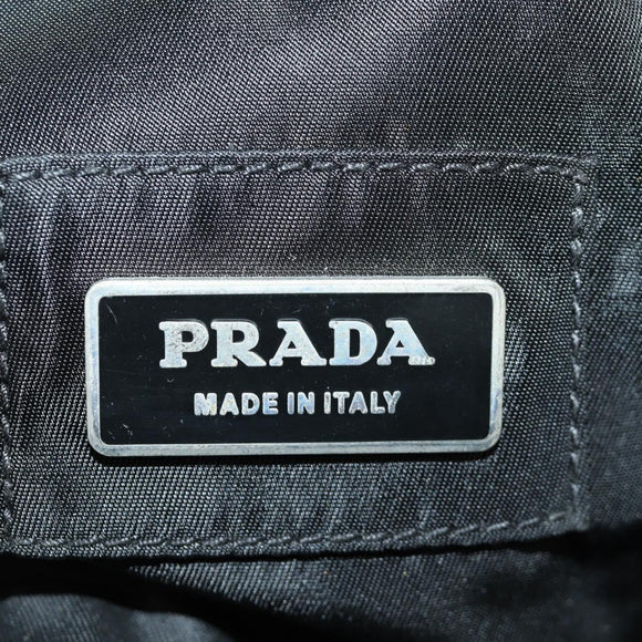 PRADA Gürteltasche Nylon Schwarz Silber Auth 172984V