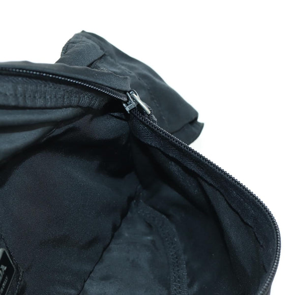 PRADA Gürteltasche Nylon Schwarz Silber Auth 172984V