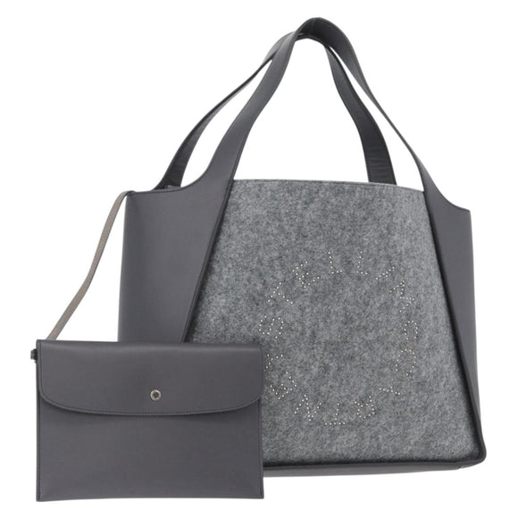 Stella MacCartney Tote Bag polyester Gray Silver Auth 172985