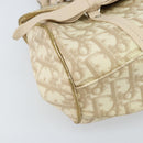 Christian Dior Trotter Canvas Chain Hand Bag PVC Beige Silver Auth 172988-14