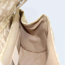Christian Dior Trotter Canvas Chain Hand Bag PVC Beige Silver Auth 172988-20