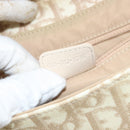 Christian Dior Trotter Canvas Chain Hand Bag PVC Beige Silver Auth 172988-12