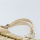 Christian Dior Trotter Canvas Chain Hand Bag PVC Beige Silver Auth 172988-8