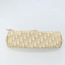 Christian Dior Trotter Canvas Chain Hand Bag PVC Beige Silver Auth 172988-5