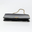 CHANEL Chain Shoulder Bag Patent leather Black Gold CC Auth 172993-7