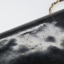 CHANEL Chain Shoulder Bag Patent leather Black Gold CC Auth 172993-10