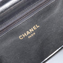 CHANEL Chain Shoulder Bag Patent leather Black Gold CC Auth 172993-22