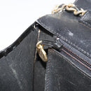 CHANEL Chain Shoulder Bag Patent leather Black Gold CC Auth 172993-26