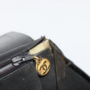 CHANEL Chain Shoulder Bag Patent leather Black Gold CC Auth 172993-28