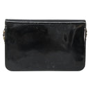 CHANEL Chain Shoulder Bag Patent leather Black Gold CC Auth 172993-2