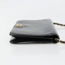 CHANEL Chain Shoulder Bag Patent leather Black Gold CC Auth 172993-4