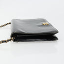 CHANEL Chain Shoulder Bag Patent leather Black Gold CC Auth 172993-5