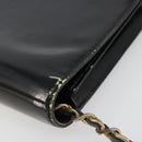CHANEL Chain Shoulder Bag Patent leather Black Gold CC Auth 172993-6