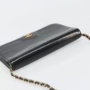 CHANEL Chain Shoulder Bag Patent leather Black Gold CC Auth 172993-8