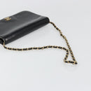 CHANEL Chain Shoulder Bag Patent leather Black Gold CC Auth 172993-9