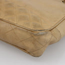 CHANEL Matelasse Chain Shoulder Bag Lamb Skin Beige Gold CC Auth 172997-9