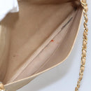 CHANEL Matelasse Chain Shoulder Bag Lamb Skin Beige Gold CC Auth 172997-22