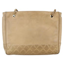 CHANEL Matelasse Chain Shoulder Bag Lamb Skin Beige Gold CC Auth 172997-2