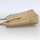 CHANEL Matelasse Chain Shoulder Bag Lamb Skin Beige Gold CC Auth 172997-3