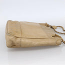 CHANEL Matelasse Chain Shoulder Bag Lamb Skin Beige Gold CC Auth 172997-4