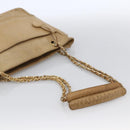 CHANEL Matelasse Chain Shoulder Bag Lamb Skin Beige Gold CC Auth 172997-7