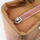 Christian Dior Lady Dior Hand Bag Nylon Pink Silver Auth 173001-10