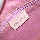 Christian Dior Lady Dior Hand Bag Nylon Pink Silver Auth 173001-19