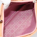 Christian Dior Lady Dior Hand Bag Nylon Pink Silver Auth 173001-11