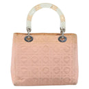 Christian Dior Lady Dior Hand Bag Nylon Pink Silver Auth 173001-2