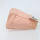 Christian Dior Lady Dior Hand Bag Nylon Pink Silver Auth 173001-3