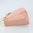 Christian Dior Lady Dior Hand Bag Nylon Pink Silver Auth 173001-4