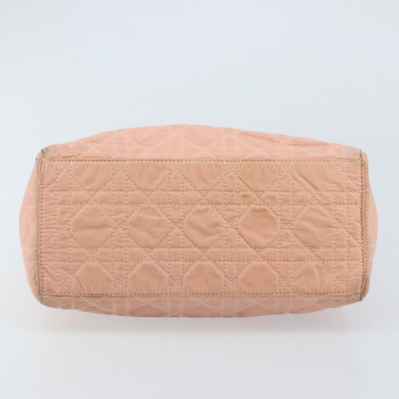 Christian Dior Lady Dior Hand Bag Nylon Pink Silver Auth 173001