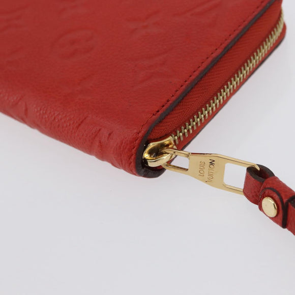 LOUIS VUITTON Monogram Empreinte Zippy Long Wallet Orange M60775 LV Auth 173020V