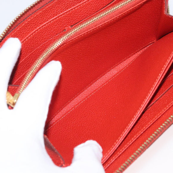 LOUIS VUITTON Monogram Empreinte Zippy Long Wallet Orange M60775 LV Auth 173020V