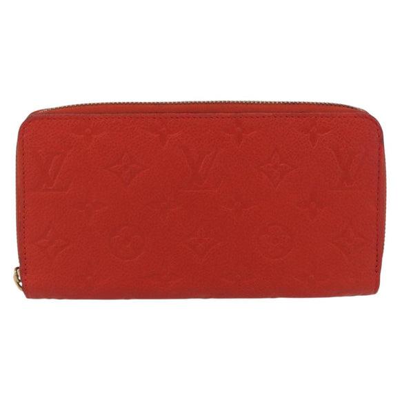 LOUIS VUITTON Monogram Empreinte Zippy Long Wallet Orange M60775 LV Auth 173020V
