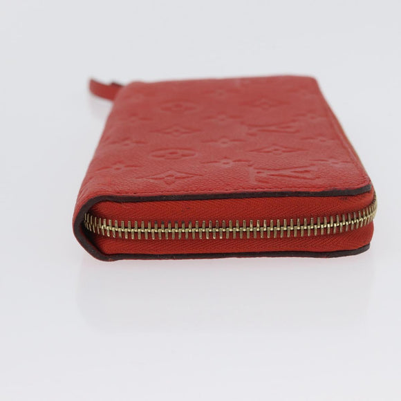 LOUIS VUITTON Monogram Empreinte Zippy Long Wallet Orange M60775 LV Auth 173020V